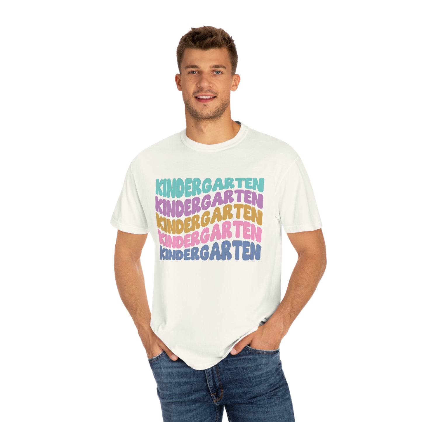 *Personalized KINDERGARTEN Grade Wavy Tee *8 Colors (S-4X)