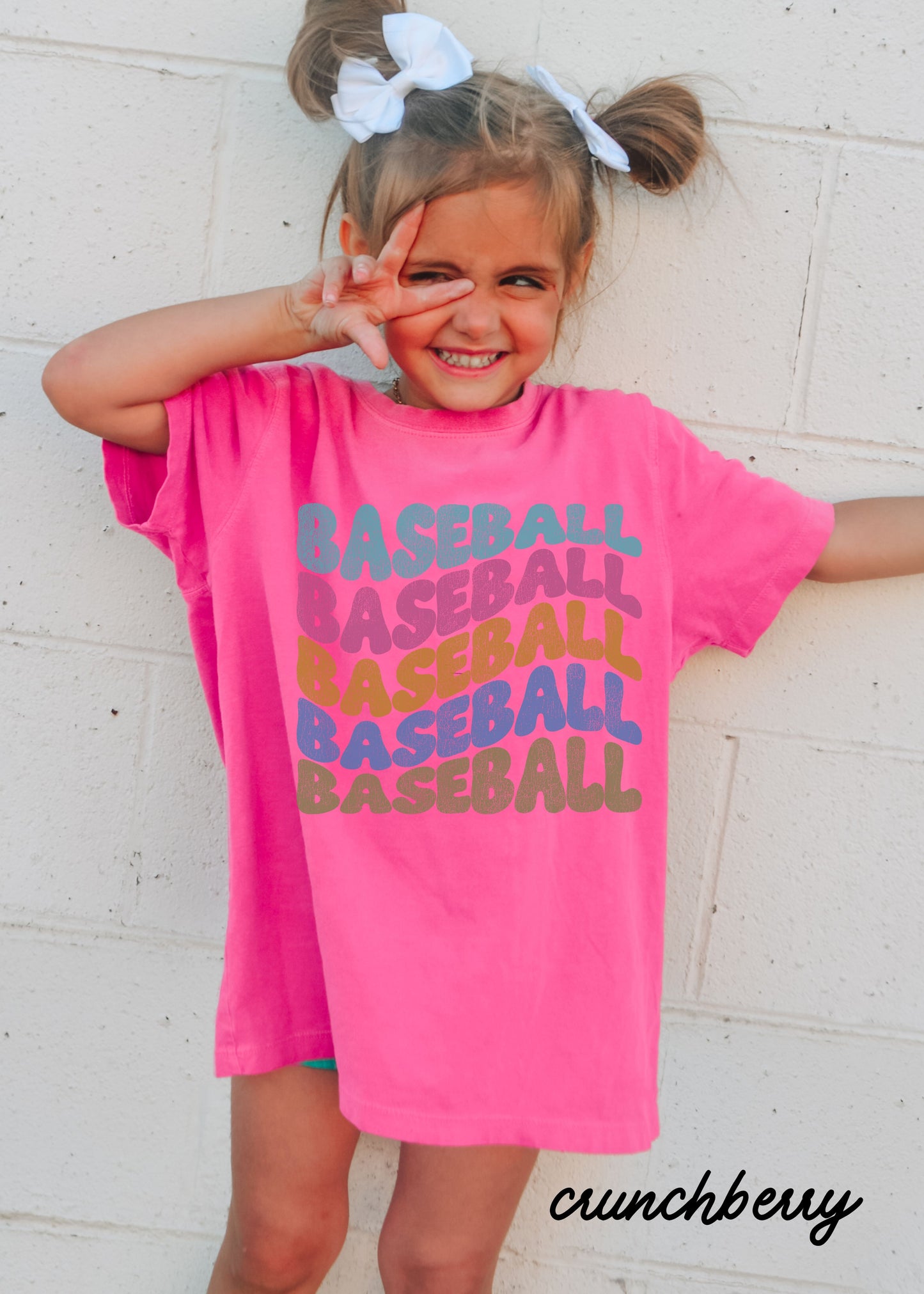 *Youth Baseball Wavy Tee *5 Colors (XS-XL)