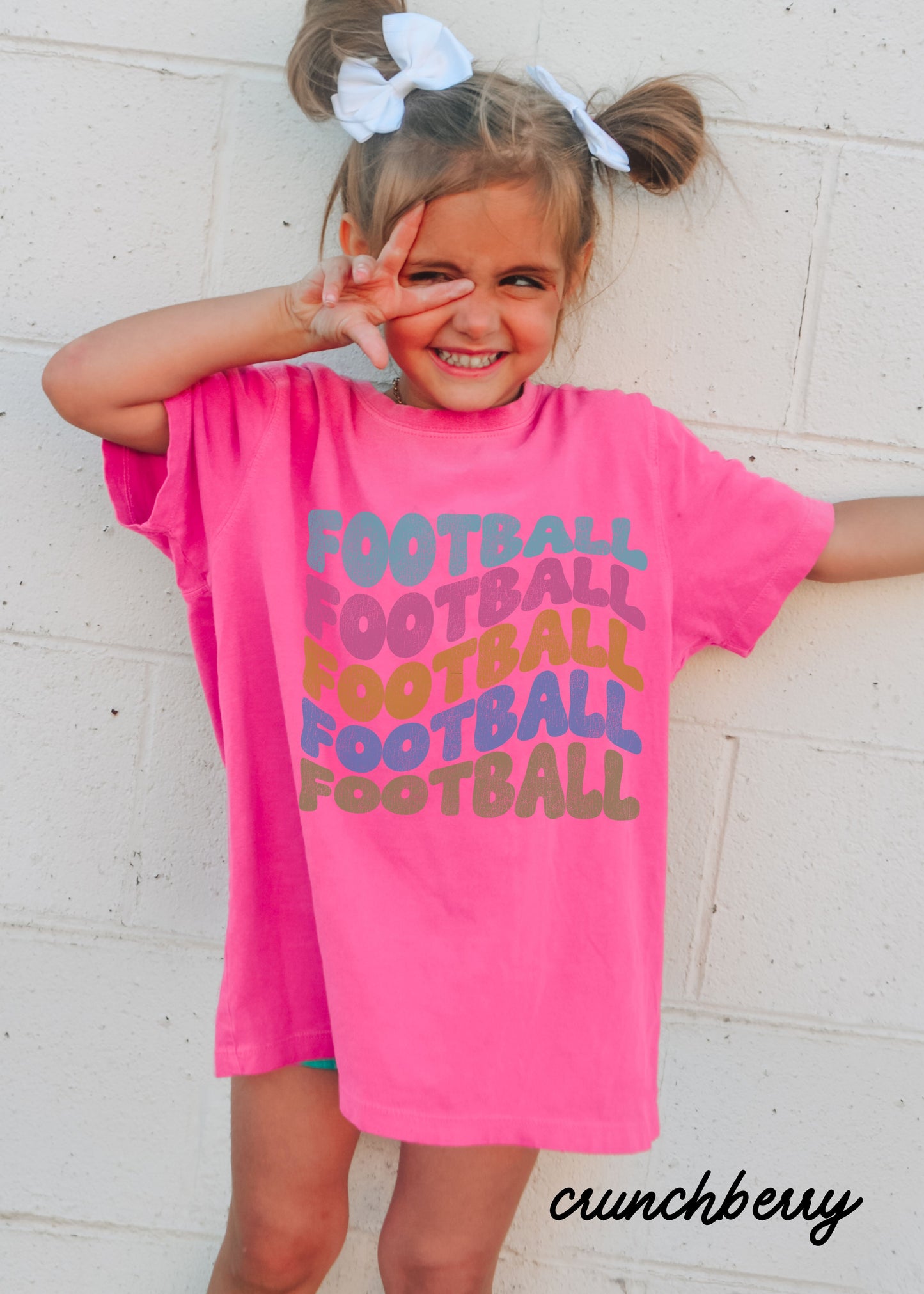 *Youth FOOTBALL Wavy Tee *5 Colors (XS-XL)