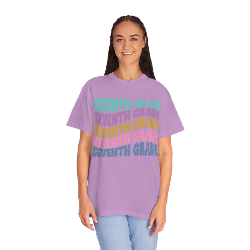 *Personalized SEVENTH Grade Wavy Tee *8 Colors (S-4X)