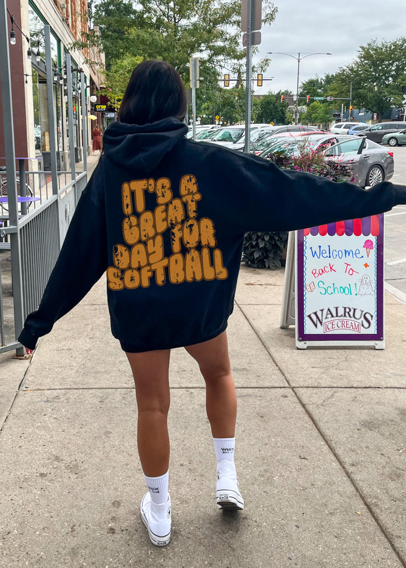 *PERSONALIZED Great Day for SOFTBALL Hoodie *6 Colors (S-5X)
