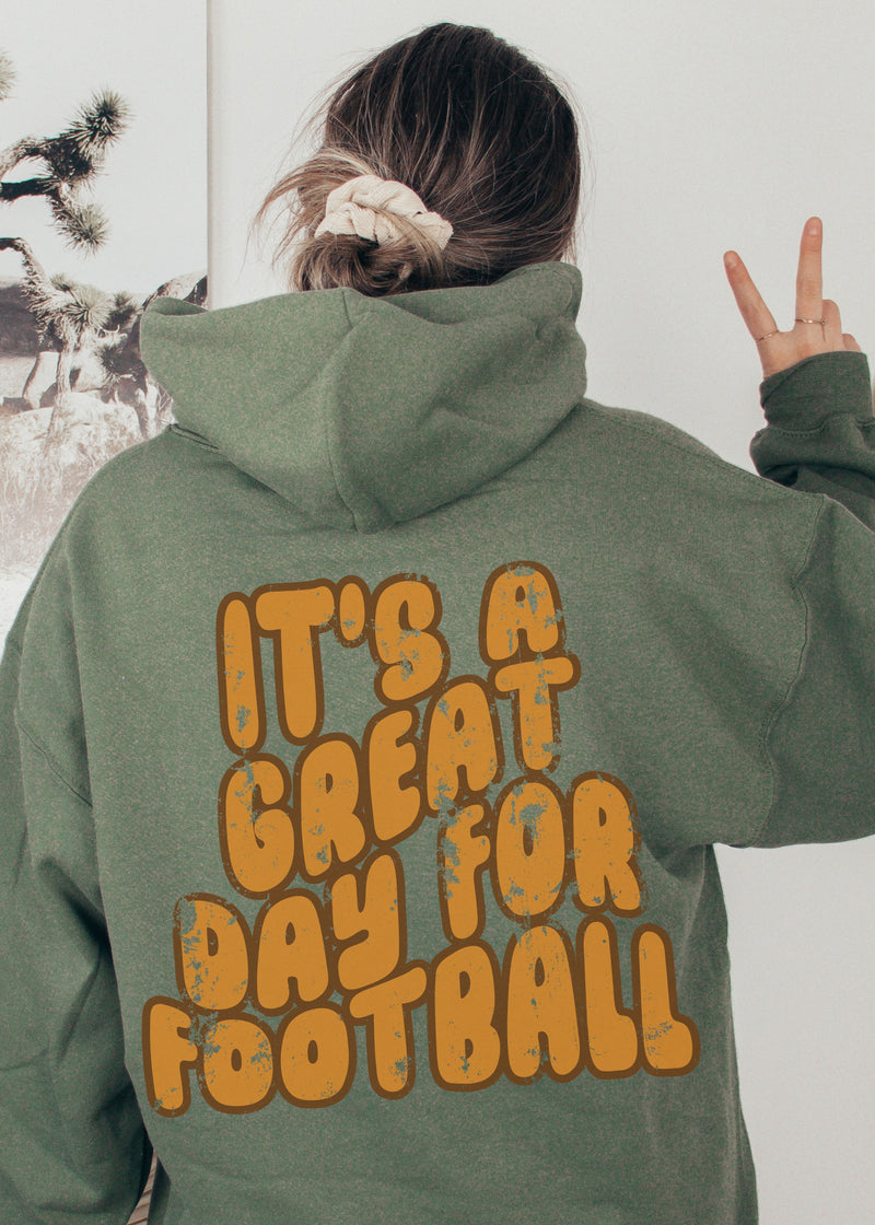 *PERSONALIZED Great Day for FOOTBALL Hoodie *6 Colors (S-5X)