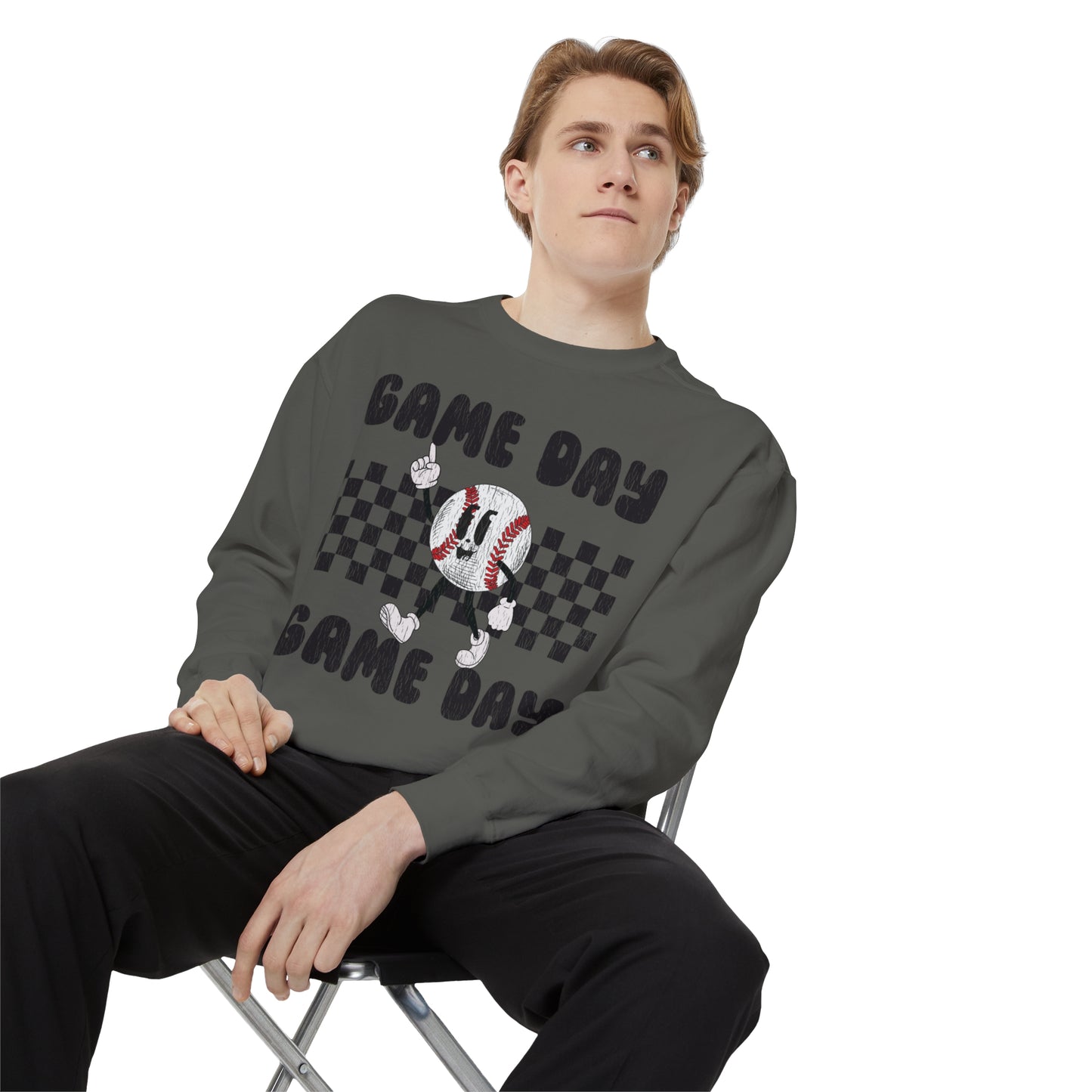 *Game Day Baseball Mascot Comfort Colors Sweatshirt (S-2X)