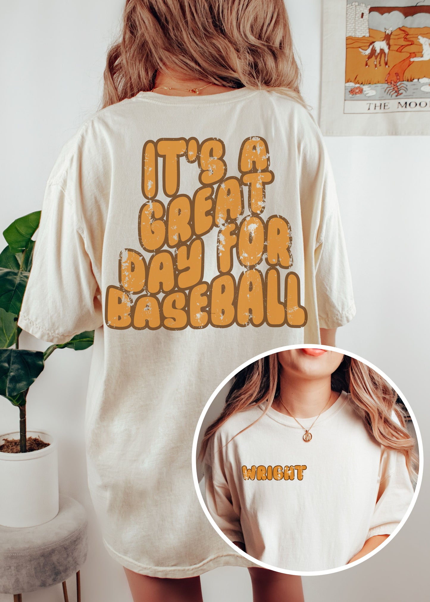 *PERSONALIZED Great Day for Baseball Back Print Tee *7 Colors (S-4X)