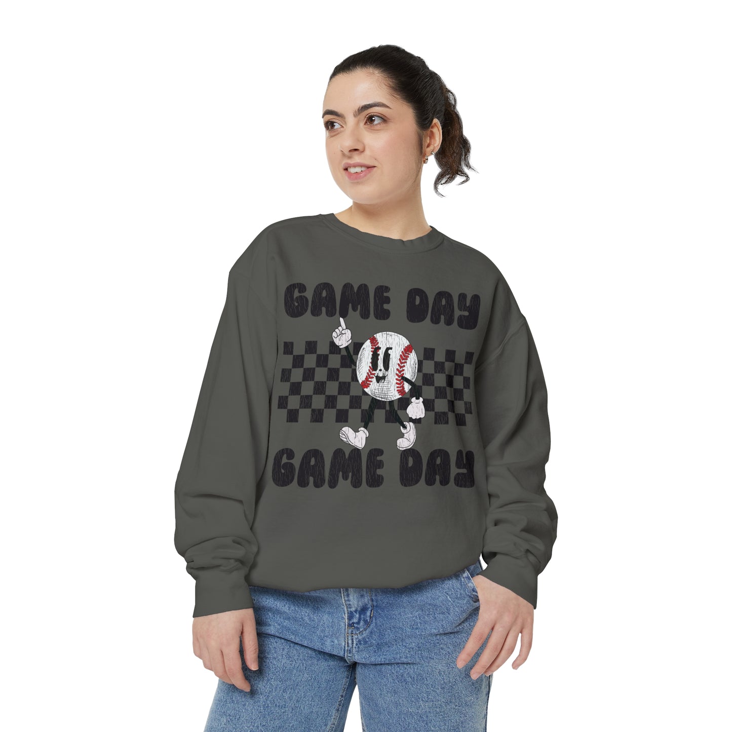 *Game Day Baseball Mascot Comfort Colors Sweatshirt (S-2X)