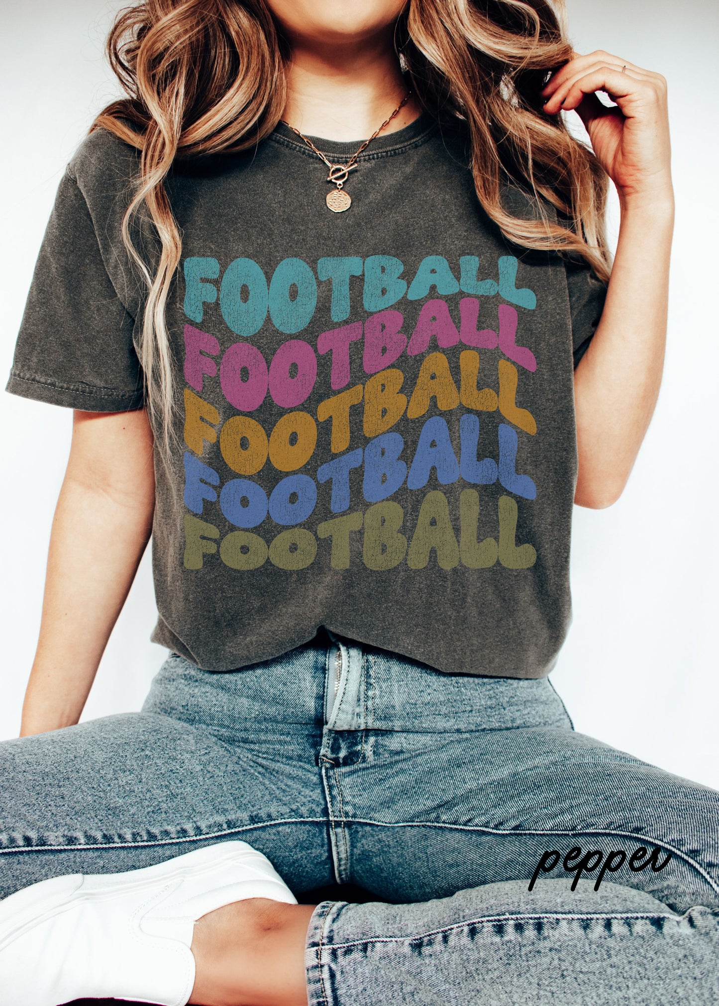 *FOOTBALL Wavy Tee 9 Colors (S-4X)