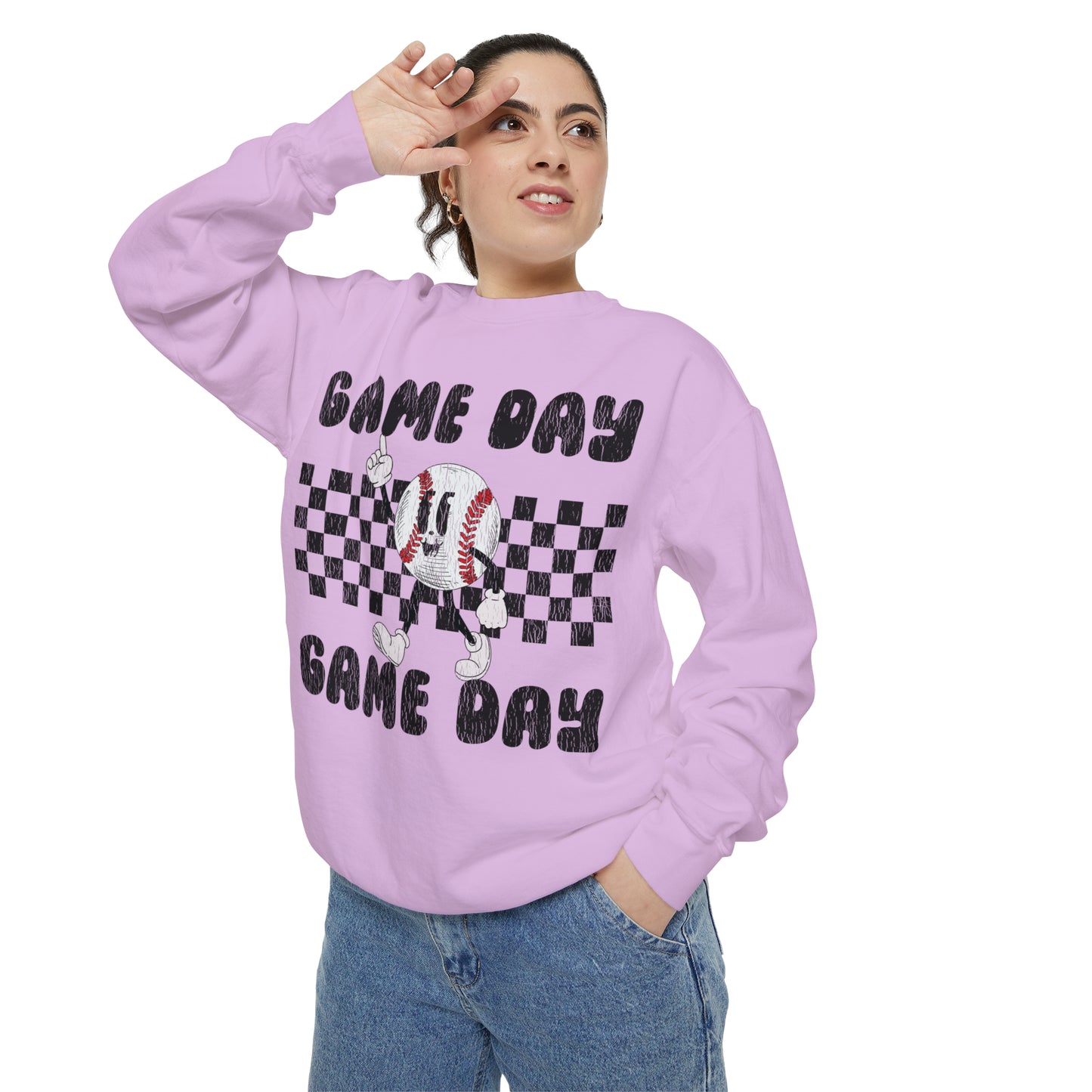 *Game Day Baseball Mascot Comfort Colors Sweatshirt (S-2X)