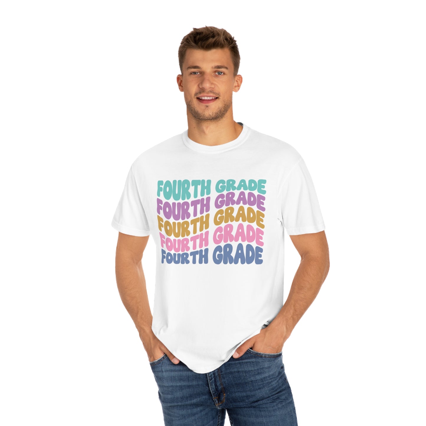 *Personalized FOURTH Grade Wavy Tee *8 Colors (S-4X)