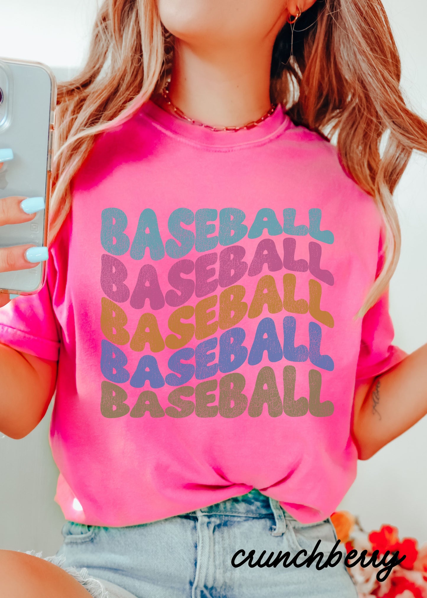 *Baseball Wavy Tee *10 Colors (S-4X)