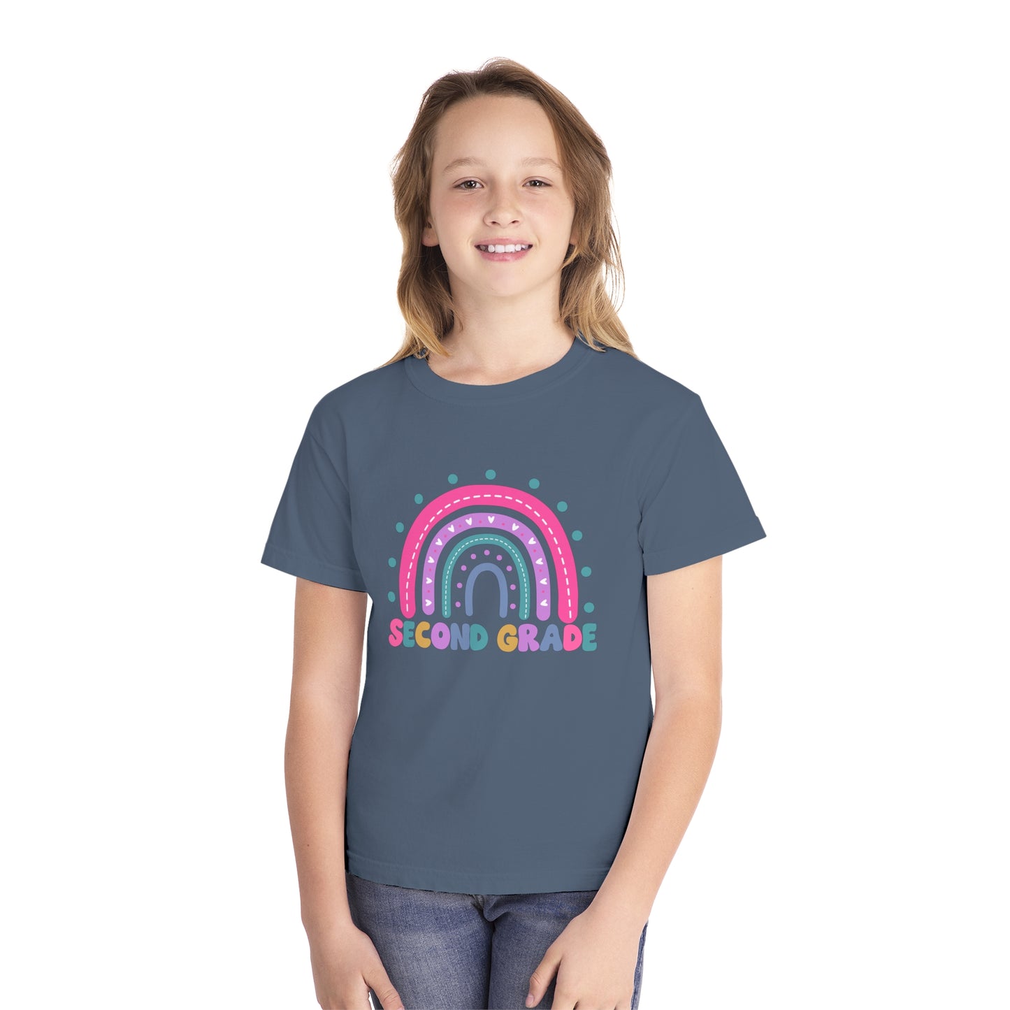 *Youth SECOND Grade Rainbow Tee *8 Colors (XS-XL)