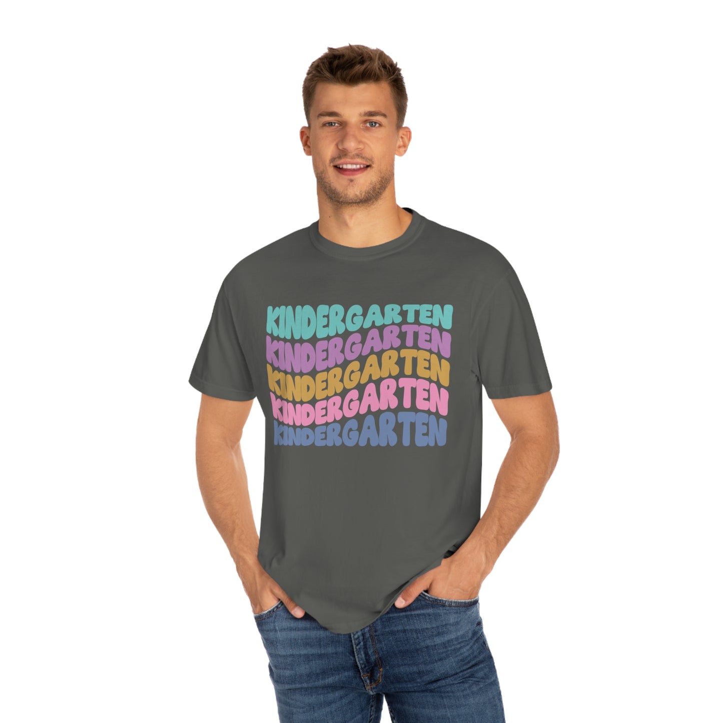 *Personalized KINDERGARTEN Grade Wavy Tee *8 Colors (S-4X)