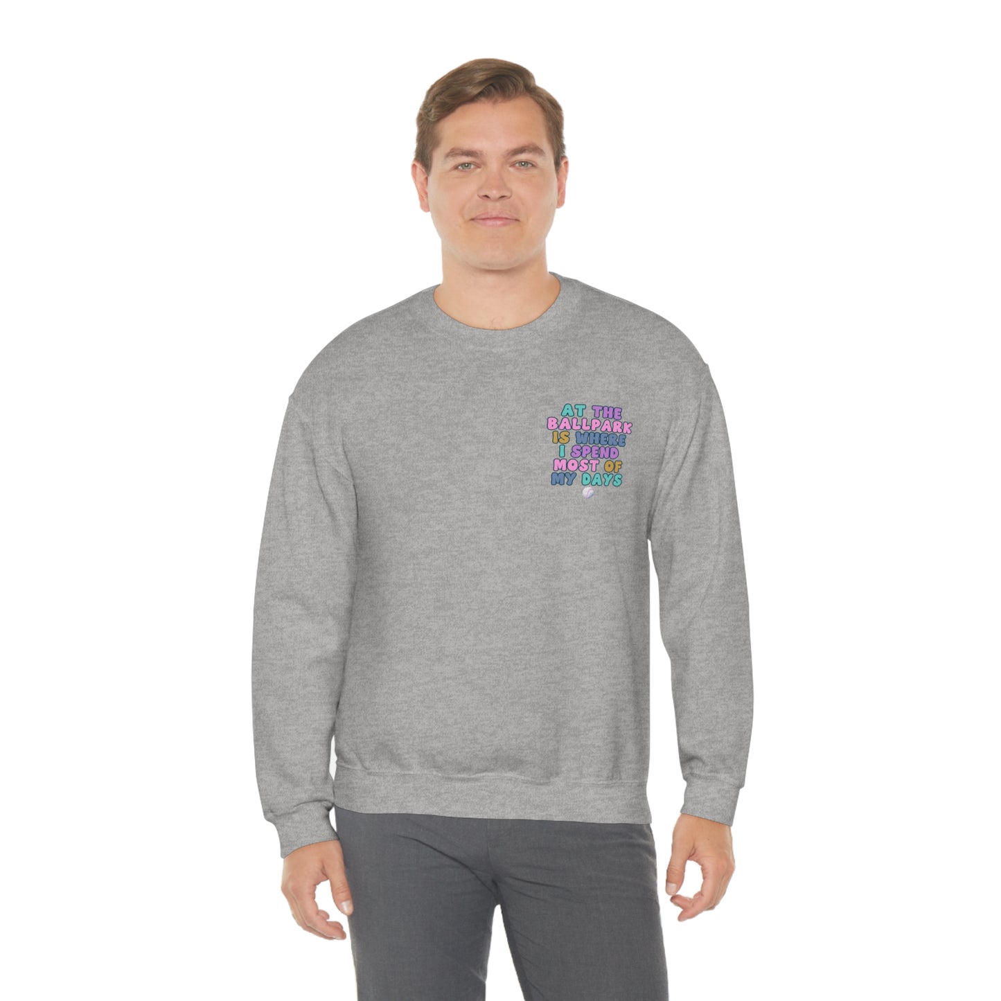 *At the Ballpark Sweatshirt Back Print *5 Colors (S-5X)