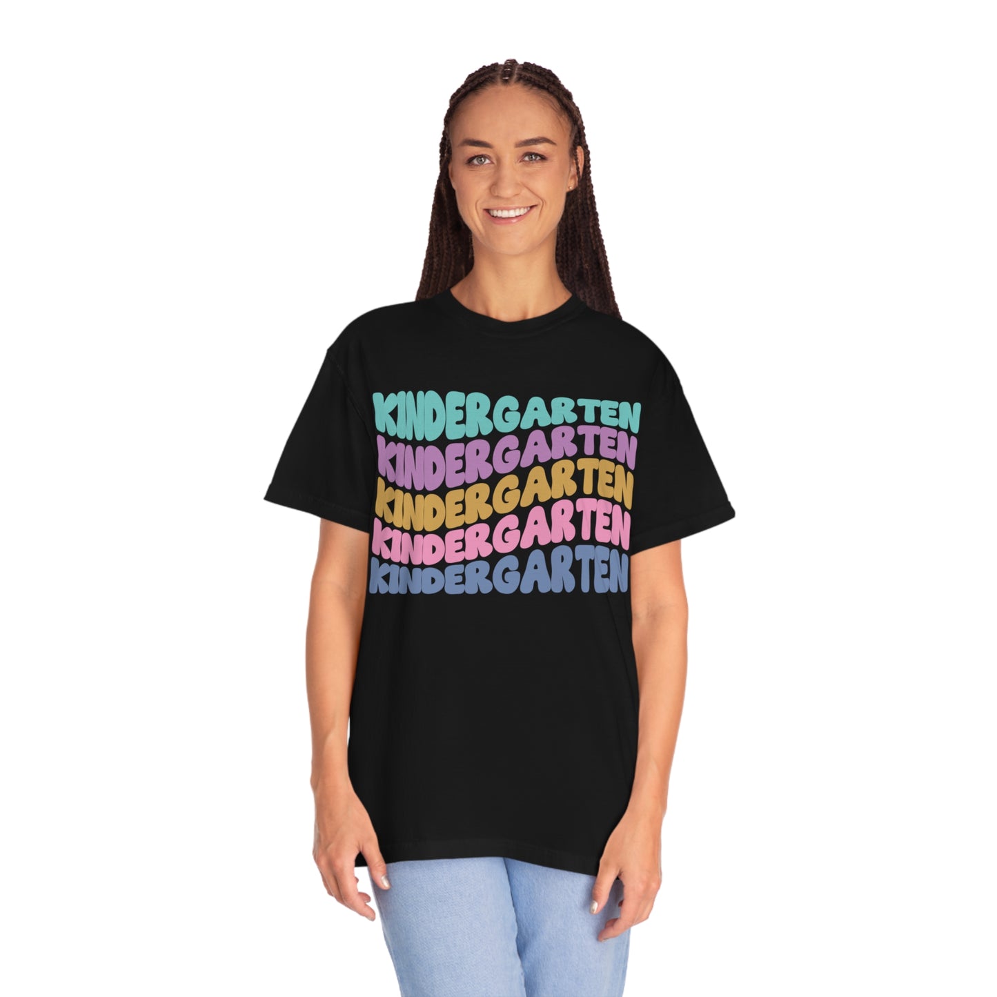 *Personalized KINDERGARTEN Grade Wavy Tee *8 Colors (S-4X)