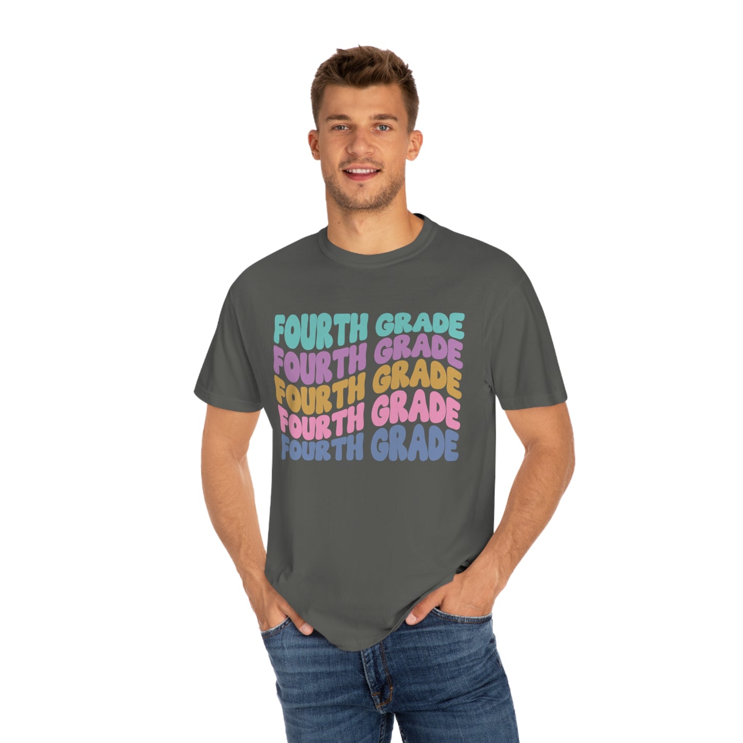 *Personalized FOURTH Grade Wavy Tee *8 Colors (S-4X)