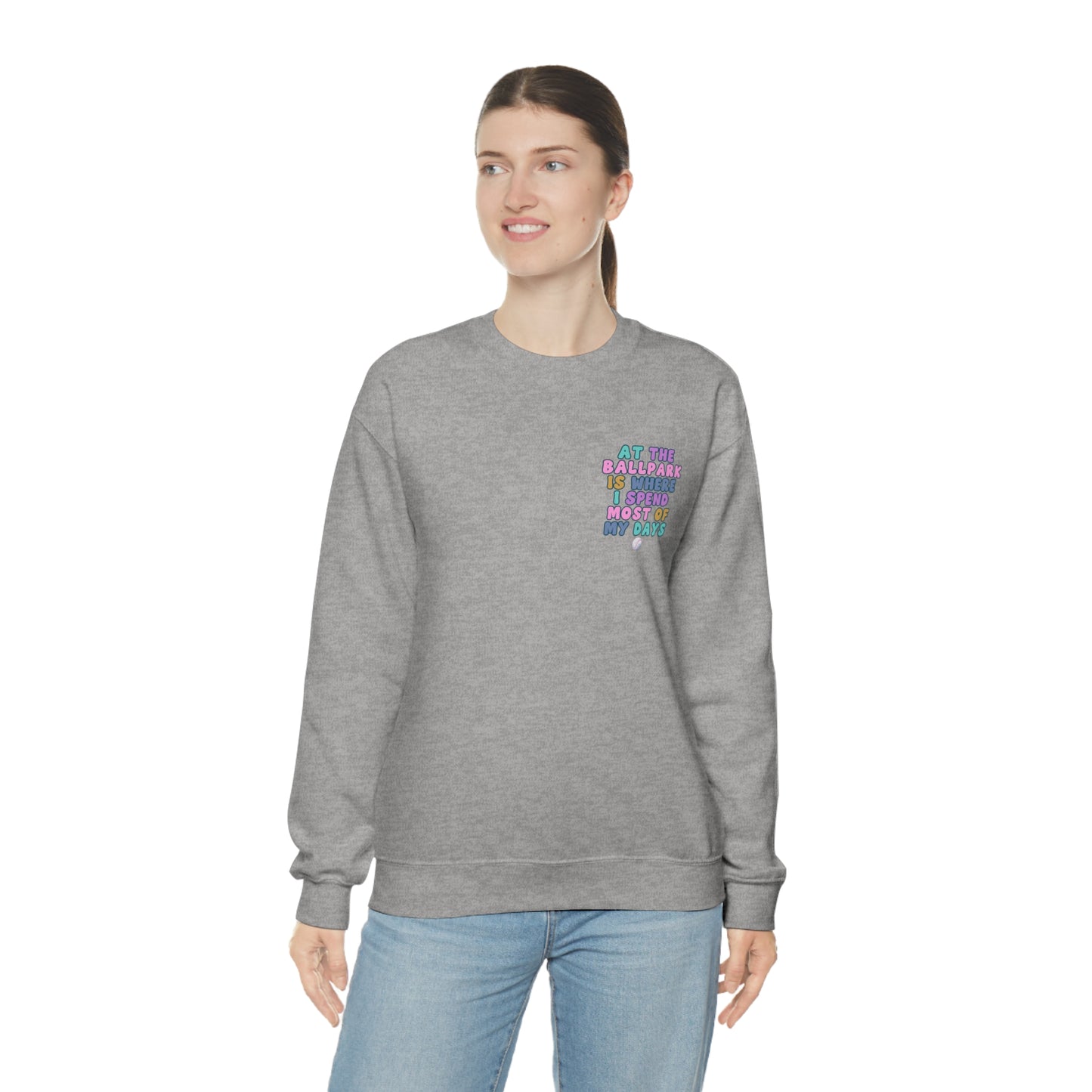 *At the Ballpark Sweatshirt Back Print *5 Colors (S-5X)