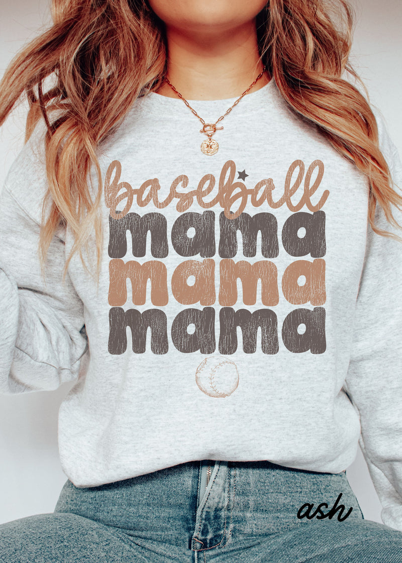 *BASEBALL Mama Two Toned Sweatshirt *4 Colors (S-5X)