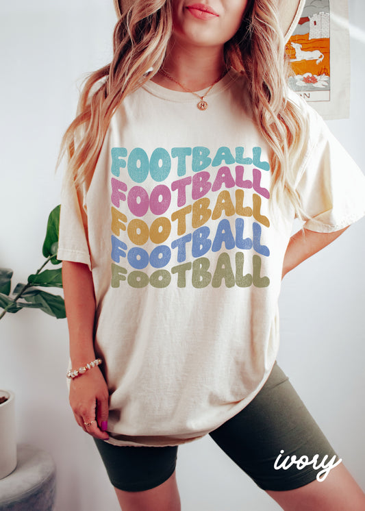 *FOOTBALL Wavy Tee 9 Colors (S-4X)