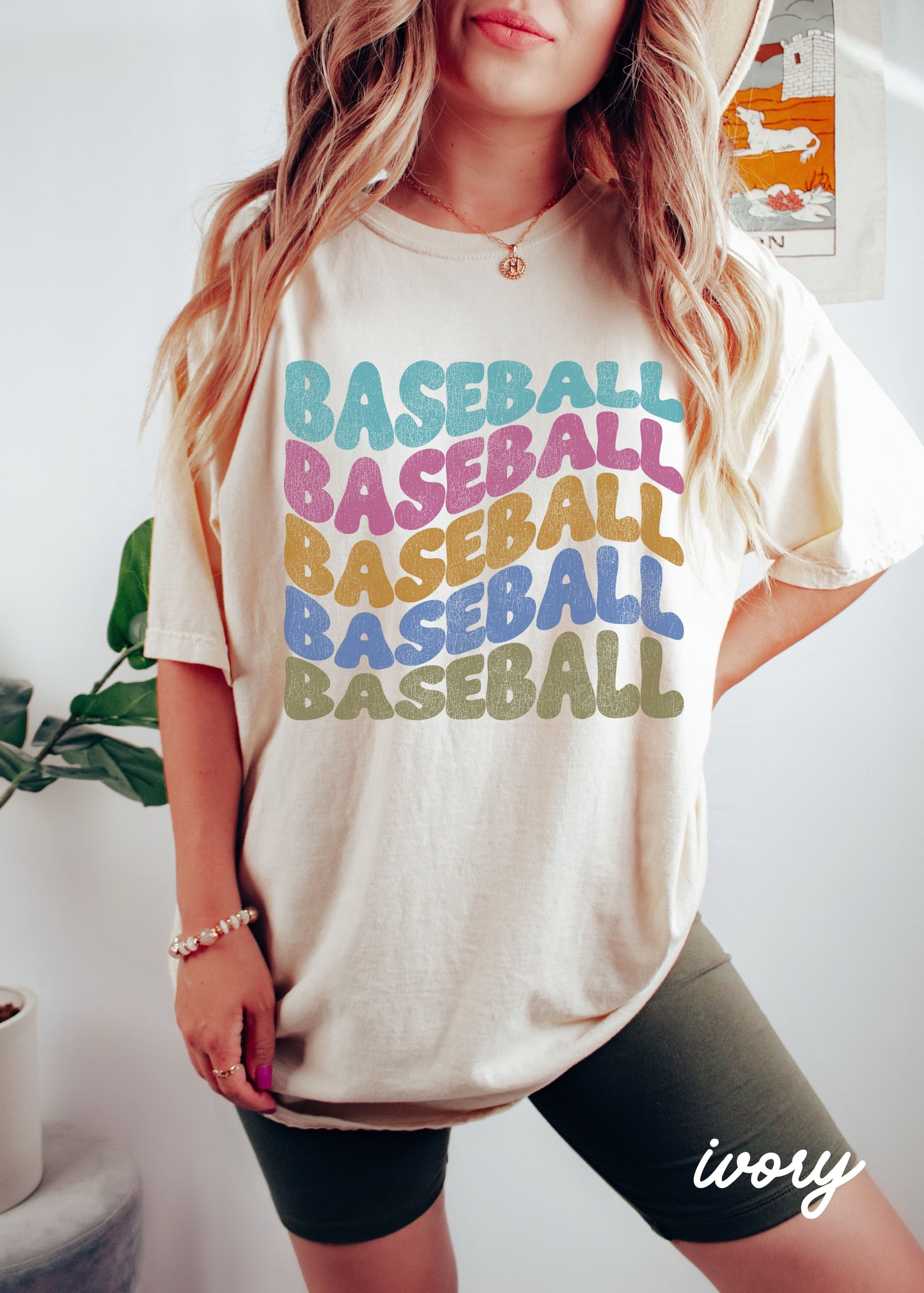 *Baseball Wavy Tee *10 Colors (S-4X)