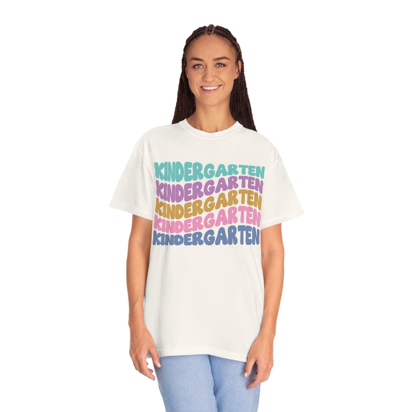 *Personalized KINDERGARTEN Grade Wavy Tee *8 Colors (S-4X)