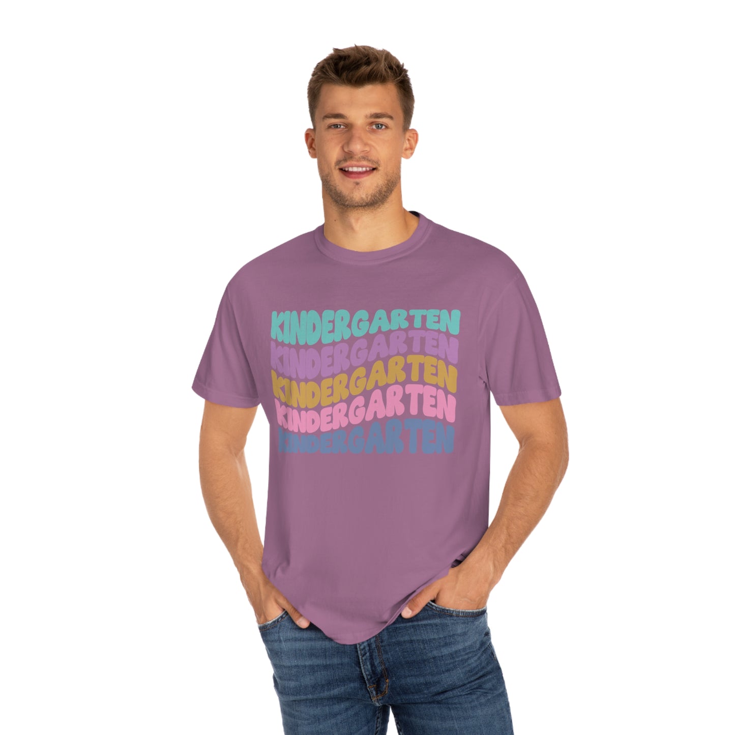*Personalized KINDERGARTEN Grade Wavy Tee *8 Colors (S-4X)