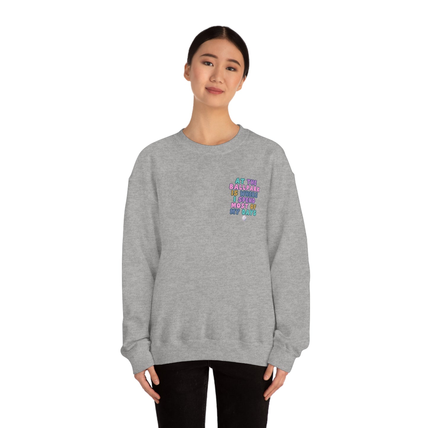 *At the Ballpark Sweatshirt Back Print *5 Colors (S-5X)