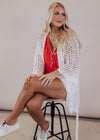 Pol Belted Chunky Knit cardigan *WHITE