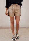 Girdy Faux Leather Shorts *BEIGE
