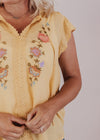Embroidered Yellow Blouse (S-3X)
