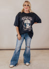 #89 Oversized Rock N Roll World Tour Top (CAN FIT XL) *NAVY