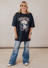 #89 Oversized Rock N Roll World Tour Top (CAN FIT XL) *NAVY