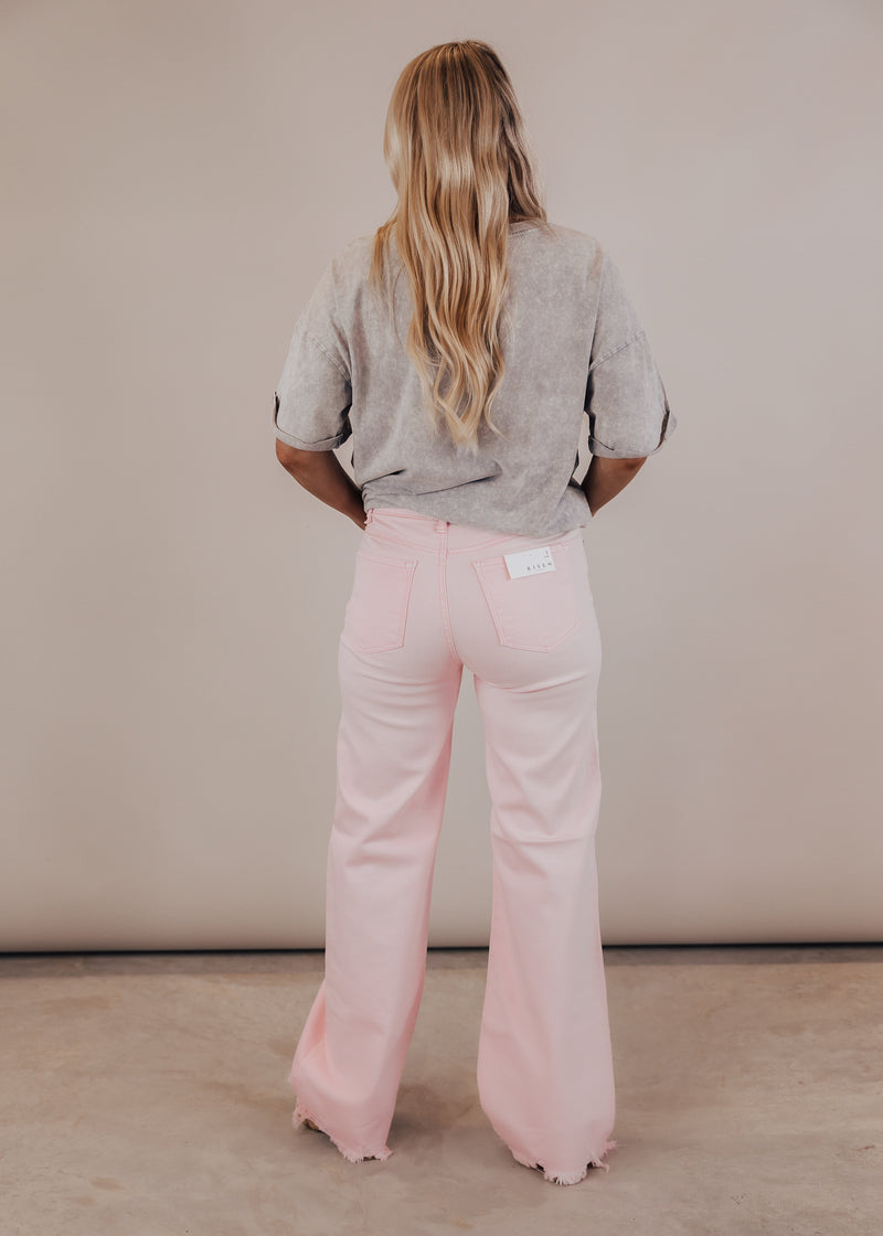 RISEN Raelene Full Size High Waist Wide Leg Jeans in Light Pink –  KesleyBoutique
