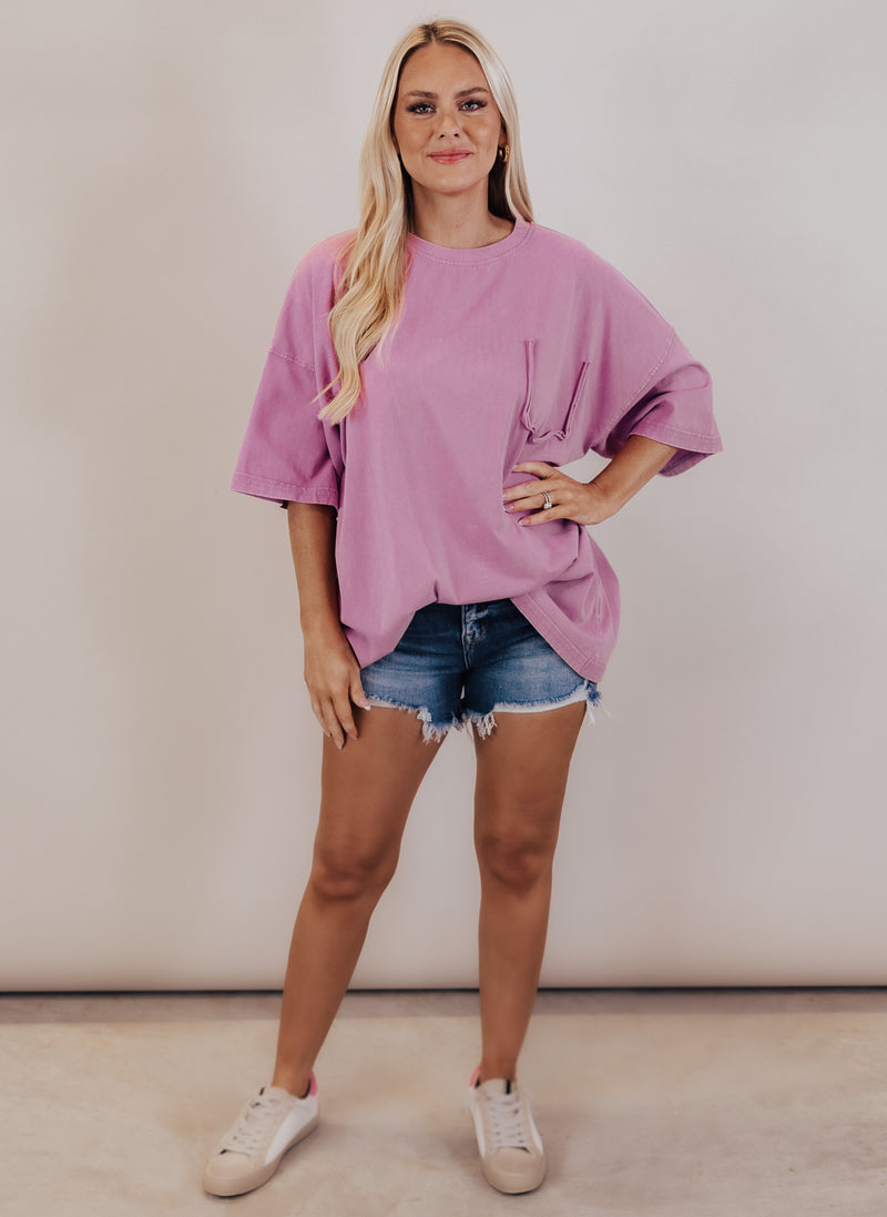 Kelly Oversized Top (CAN FIT XL) *DARK PINK