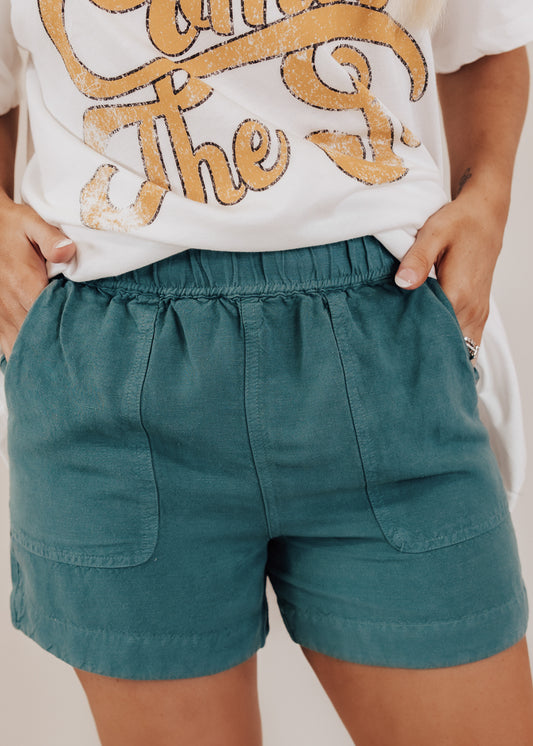 Jade Linen Shorts