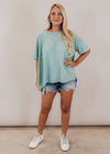 Janet Boxy Mineral Top (CAN FIT XL) *SEAFOAM