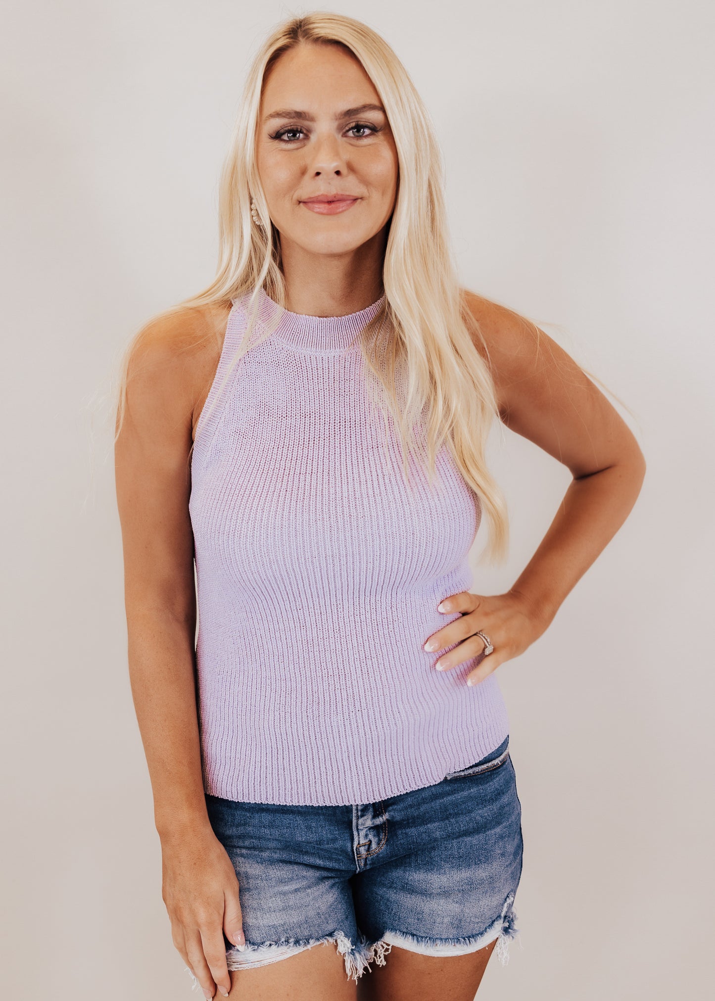 Skylar Knit Halter Top *LAVENDER
