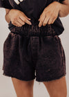 Lisa Mineral Wash Shorts *BLACK