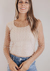 Scoop Neck Crop Fitted Top *SAND