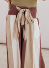 Wide Leg Patch Work Pants *BROWN/OLIVE/CREAM