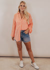 Mayble Button Down Top (S-3X) *CORAL