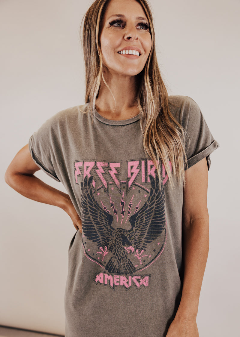 #76 Free Bird America Dress *VINTAGE OLIVE