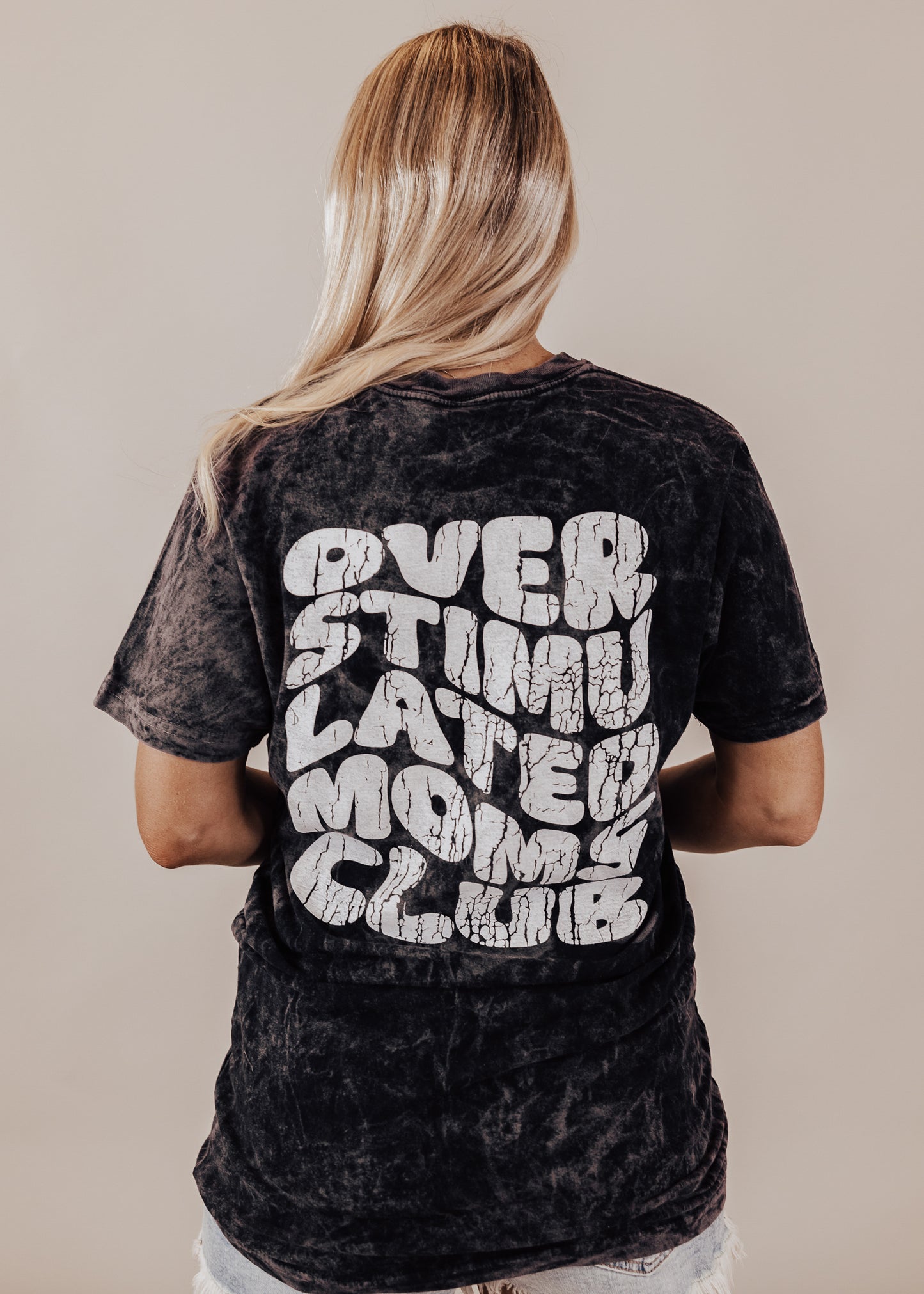 PRE-ORDER: Overstimulated Mom Tee *Vintage Cloud Black (S-3X)