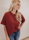 Boxy Harlow Top *RED BROWN