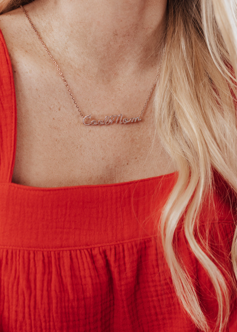 Rose Gold Cool Mom Necklace
