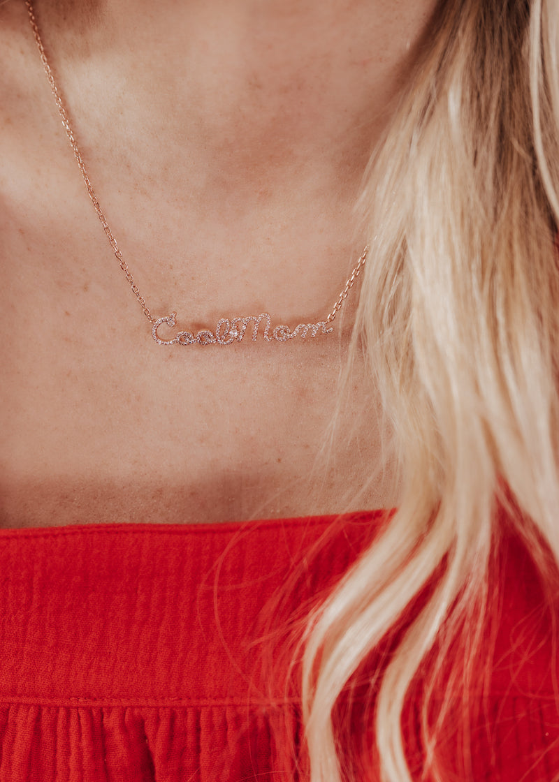 Rose Gold Cool Mom Necklace