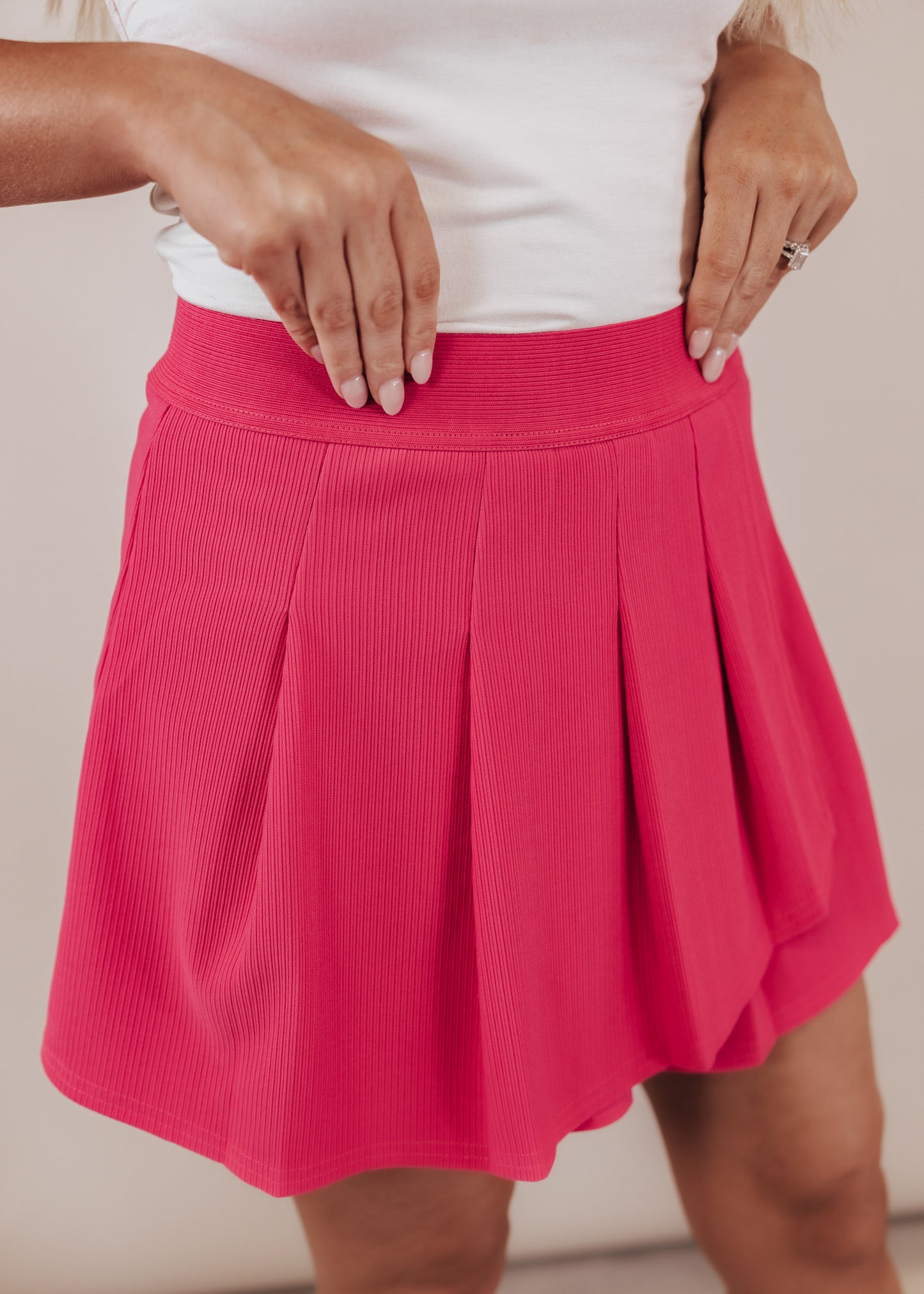 SMALL: Pleated Skort *PINK