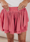 Flowy Tiered Shorts (CAN FIT XL) *PINK