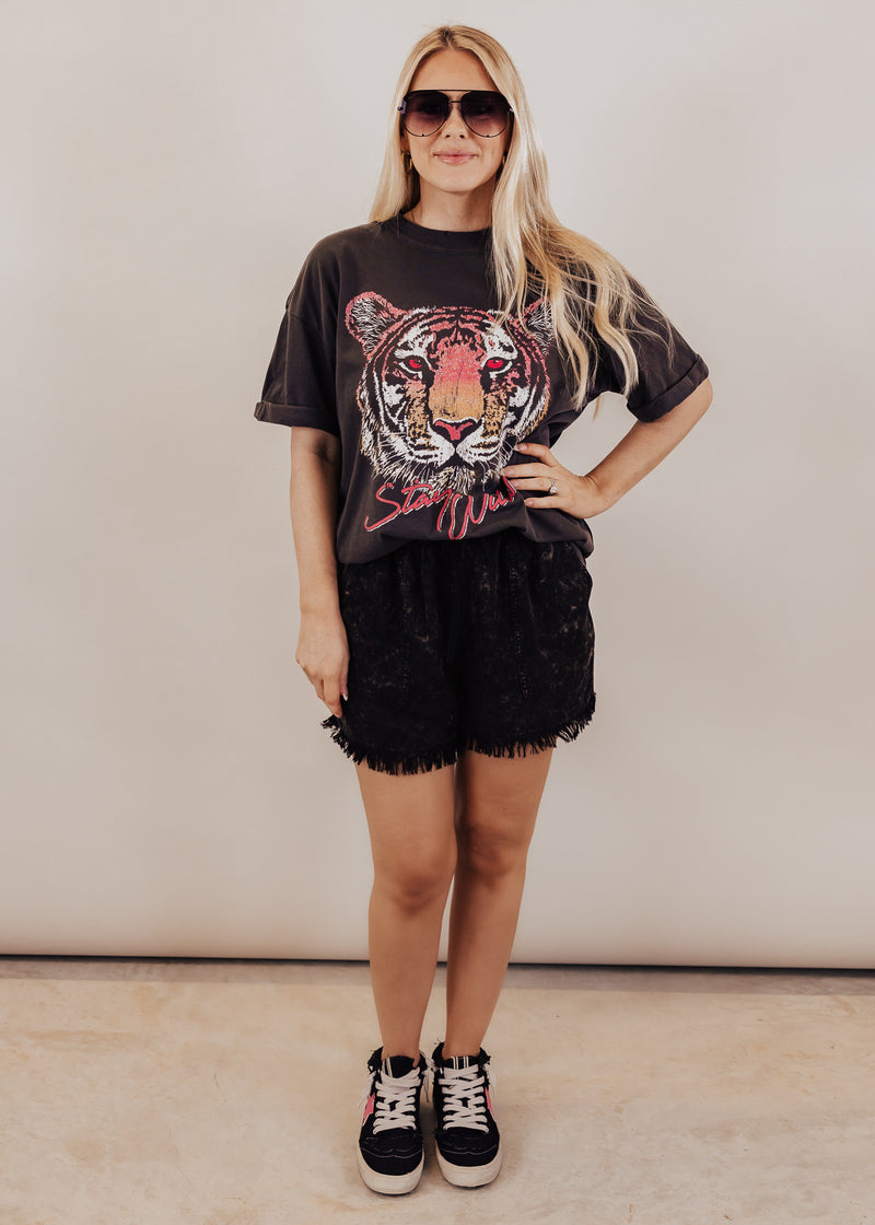 Girl Dangerous Stay Wild Tiger Tee Large