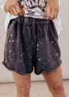 Bleach Splatter Shorts *CHARCOAL