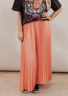 Coral Pleated Skirt