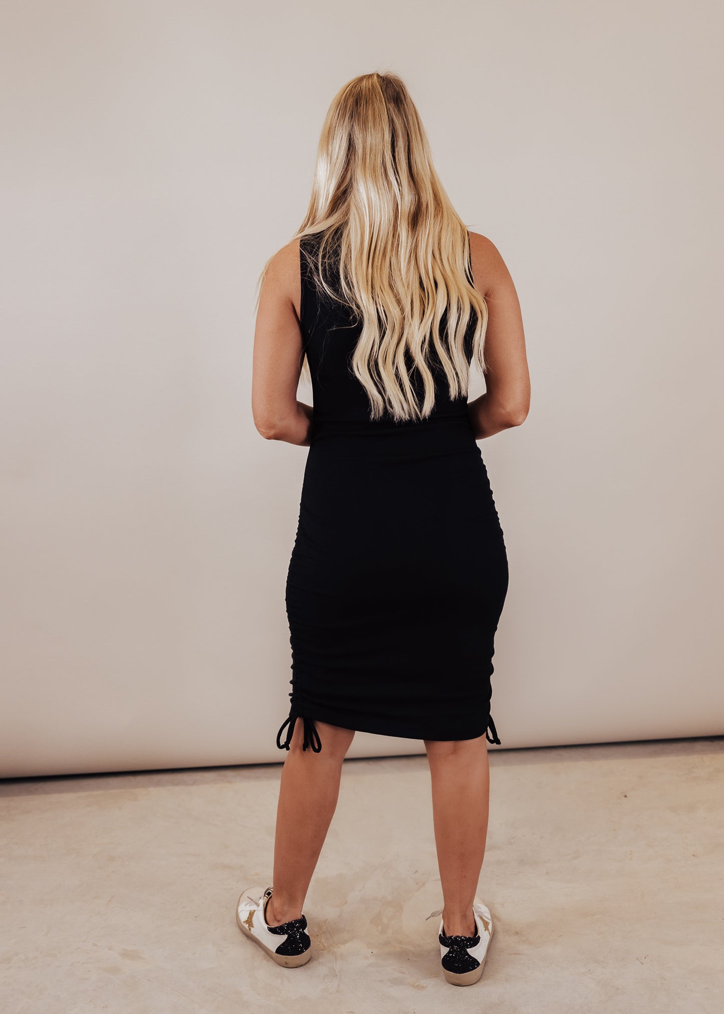 SMALL: Jacob Fitted Rib Cinch Dress *BLACK